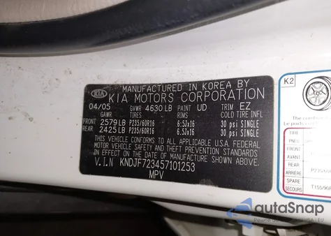 2005 Kia Sportage Ex V6/Lx V6 from USA, damaged, VIN KNDJF723457101253